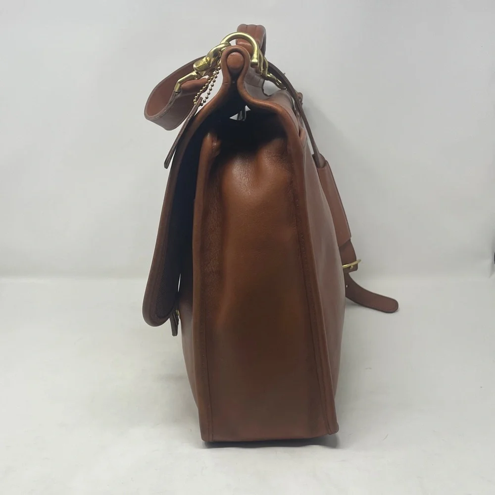 Vintage Coach Dowel British Tan Leather Laptop Briefcase #5297🖤